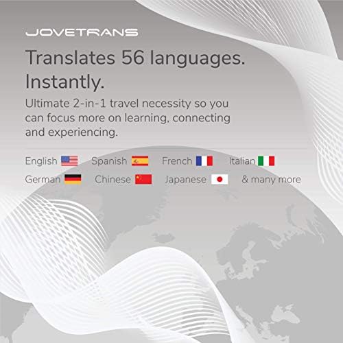 JoveTrans Mix Tradutor Earbuds, dispositivo de tradutor de idiomas portátil para tradução sem fio em movimento