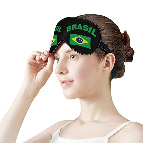Bandeira da máscara ocular do Brasil Sleep de olhos vendados com bloqueios de cinta ajustável Blinder