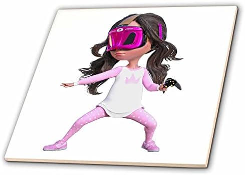 Cartoon gráficos de boehm 3drose - garota virtual usando óculos interativos - azulejos
