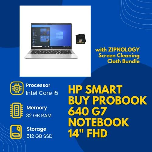 HP ProBook 640 G7 Notebook PC 14 ”FHD10th Gen, Intel Core i5-10210U, 32 GB de RAM 512 GB PCIE SSD,
