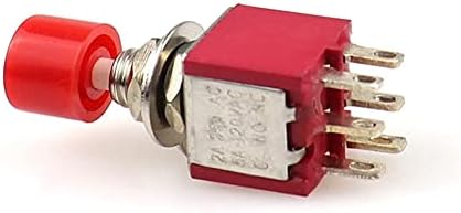 PCGV RED 6 pinos SPDT Momentário AC 2A/250V 5A/120V Button Push Button Switch 1 No 1 nc