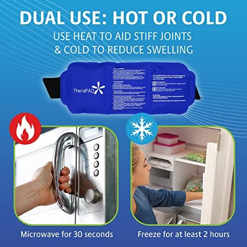 Pacote de gelo Therapaq para lesões Versão reutilizável - Pacote de gel quente e frio ajustável de 14 x 6 polegadas
