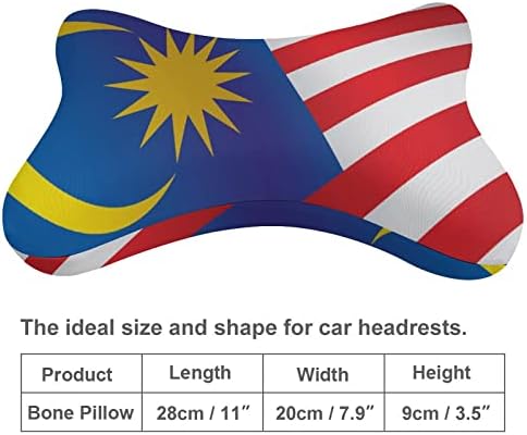 Travesseiro de pescoço do carro da bandeira da Malásia de 2 travesseiros de apoio de cabeça em forma