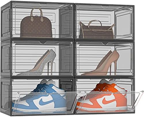 Armazenamento de calçados Homidec, organizador de calçados de 6 pacotes, caixas de sapatos empilhável
