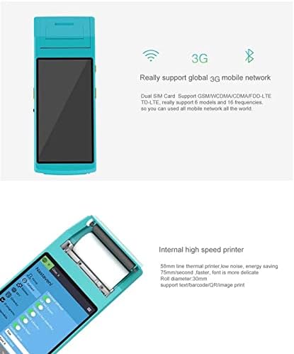Twdyc 5,5 polegadas Android POS PDA Handheld PDA com impressora de recibo de etiqueta móvel embutida
