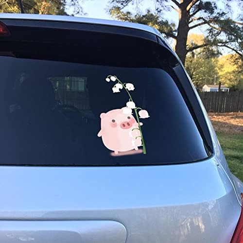 Decalque de design de porco de desenho animado rosa, adesivo de adesivo para carros, janelas, paredes, geladeira,