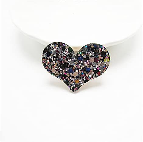 Lidiya IG930 50pcs 3.82.8cm Glitter Heart acolchoado Apliques para roupas de costura de roupas decoração