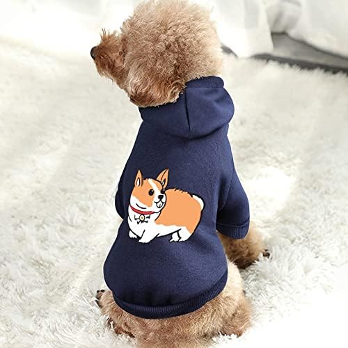 Corgi Puppy Fashion Pet Hoodies roupas de cachorro macias e macias suéter de estimação durável com chapéu
