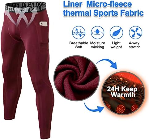 Perneiras térmicas de gaoqsemg masculino micro-fleeece calças de compressão que executam calças esportivas