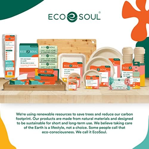 ECO Soul compostável 32 oz tigelas de sopa [125 pacote] tigelas resistentes de papel i pesado