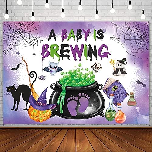 Sendy 7x5ft Halloween Baby Shower Bathd Witch Magic Theme A Baby está preparando decorações de festa do