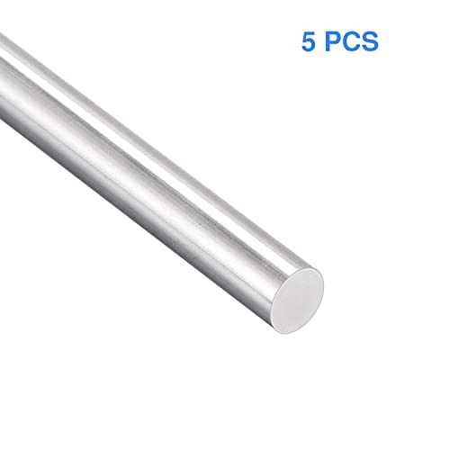 Hastes de aço inoxidável 5 pcs 304 barra redonda sólida Pino cilíndrico de eixo, diâmetro 8mm/0,314 ,
