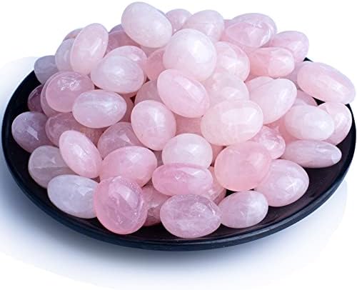 Cristais de quartzo rosa polido Sigmntun, 10 onças - pedras de pedras caçadas de 10 onças - pedras de gemas caçadas, pedras para reiki, chakra, cura, decoração de casa