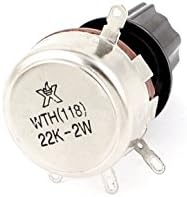 Aexit WTH118-1A 22K Resistores variáveis ​​Ohm 2W Eixo de 6 mm Dia Potenciômetros rotativos de carbono