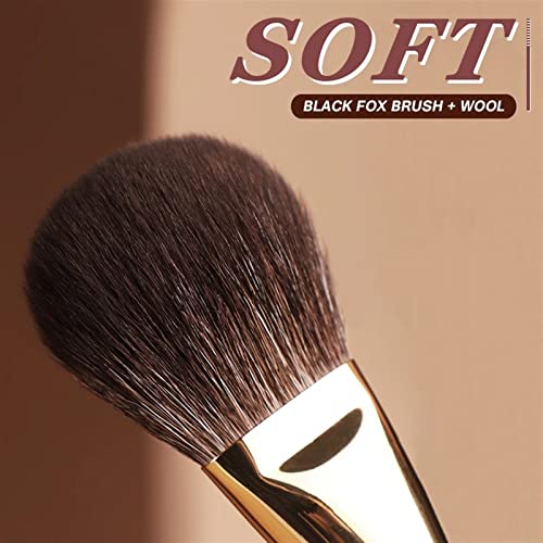 Escova de maquiagem sxnbh pincel de outono dourado de 10pcs define a raposa & bilheteria e escovas profissionais