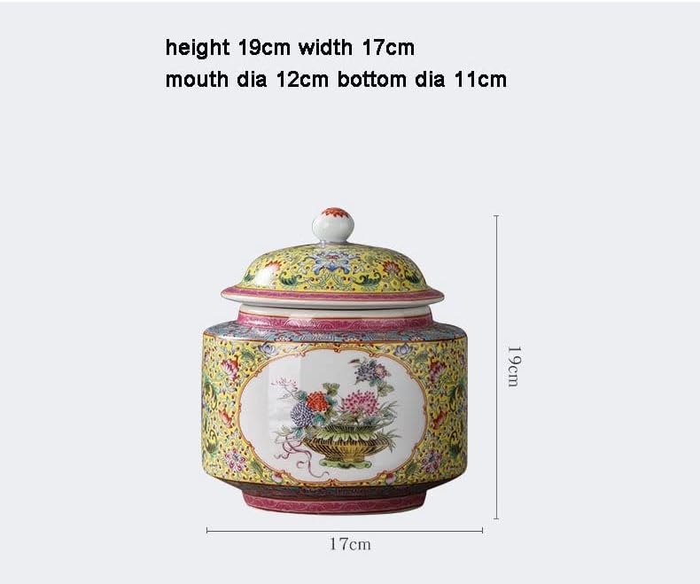 Sdfgh jingdezhen esmalte panela de chá cerâmica grande jarra de chá de armazenamento maconha chinesa jarra