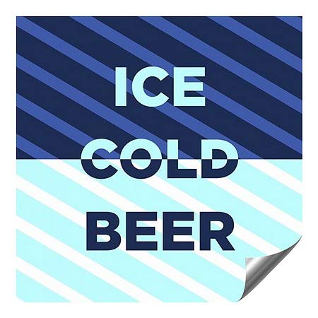 Cerveja gelada de gelo-Stripes Blue Defesa de alumínio autoadesivo de serviço pesado Decalque de parede de alumínio | 36 x36