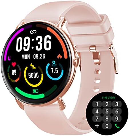RERE CSW1 AMOLED SMART relógio para mulheres, smartwatch redonda para Andriod e iPhone, rastreador de fitness