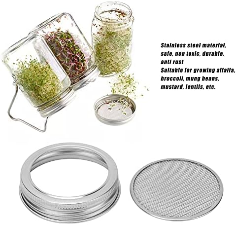 Broto de tampas, kit de prato de kit de brotamento seguro sem enferrujar o filtro de jarra de tela de malha