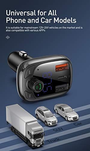 KXDFDC FM Modulador do transmissor 5.0 Kit de carro de carro HandsFree MP3 Player com PPS QC3.0 QC4.0