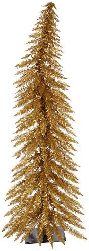 Vickerman 3 'Antigo Gold Artificial Artificial Árvore de Natal, Luzes LEDs de Dura Branca quentes