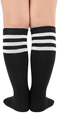 Meias altas de joelho de Zando para meninos meninos três listras meias de futebol para crianças uniformes escolares meias longas meias fofas meias fofas
