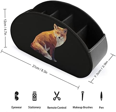 Titular de controle remoto de raposa geométrica Caixa de caneta PU PU CATY REMOTO Caddy Decorativo Storage
