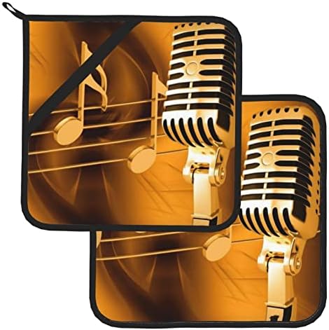 Microfone com Notas Music Square Isoled Pot Solters Design de cordão para facilitar o armazenamento.
