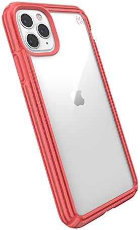 Speck Products Presidio V-Grip iPhone 11 Pro Max Case, Clear/Parrot Pink
