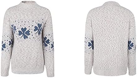 Moletom -madrez de malhas de tamanho grande feminino Christmas Snowflakes Sweater Sweater Sweater Sweater