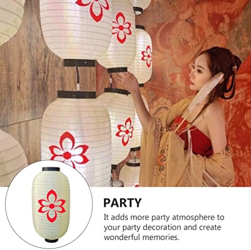 Solustre Decoração ao ar livre decoração japonesa 2pcs lanternas de papel japonesas Flores Lanternas