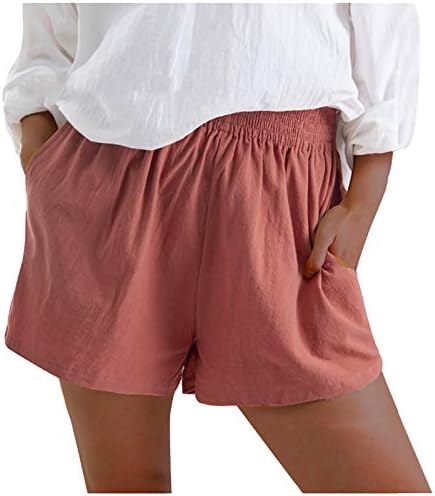 Shorts femininos para o verão plus size de tamanho elástico elástico solto fit boho shorts listras
