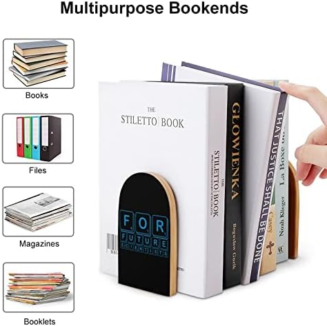 Para futuros cientistas, Wood Livros Livros não esquiam Decorativo titular Livro Stop Prateleses para Livros Heavy Books 1 Par de um tamanho ONE