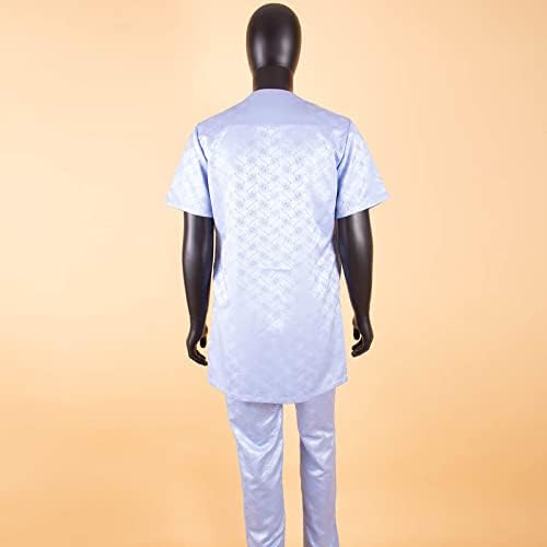 Roupas de tracksuit Africano Dashiki Tops e calças de 2 peças de 2 peças de traje de aveia de tamanho grande camisas casuais
