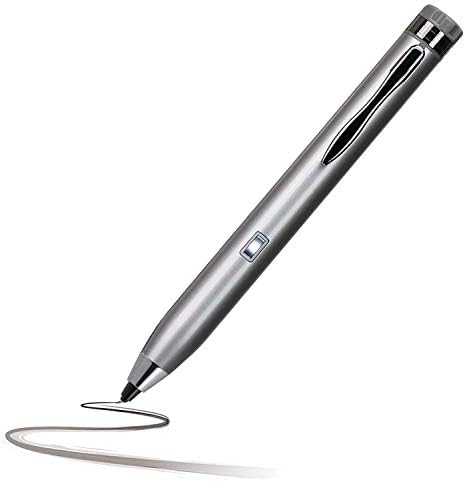 Navitech Silver Mini Fine Point Digital Active Stylus Pen compatível com o Dell Latitude 7390 2in1