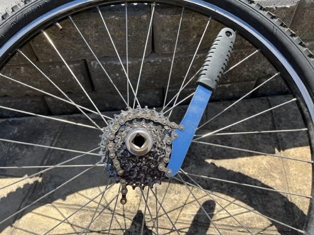 Ferramenta de remoção de cassetes de bicicleta Boenoea com chicote de corrente, ferramentas de remoção de rodapés de bicicleta, removedor de rodas de bloqueio de cassete