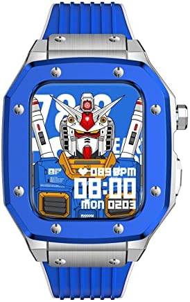 Caixa de relógio de liga saawee Strap para Apple Watch Series 7 6 5 4 SE 45mm 42mm 44mm Modificação de moldura