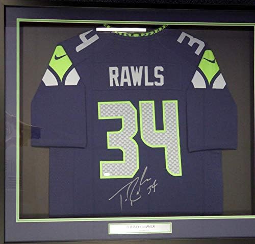 Seattle Seahawks Thomas Rawls autografou Blue Nike Jersey Jersey MCS Holo Stock 107763 - Jerseys