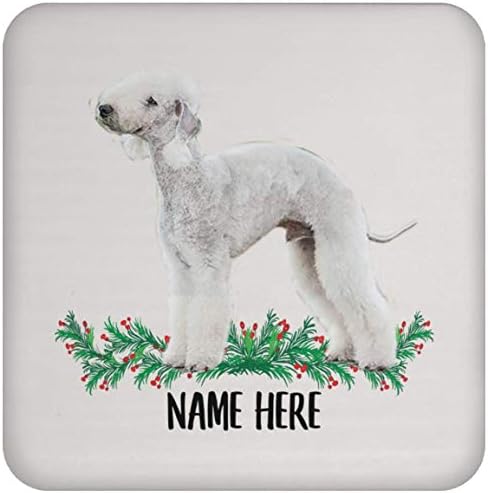 Funn engraçado Bedlington Terrier White Nome personalizado Presente para Mom Christmas 2023 Presentes Coastais