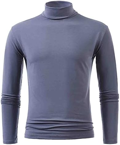 Gdjgta masculino inverno quente de colarinho alta moda térmica térmica Men básico de camiseta básica Blusa Pullover