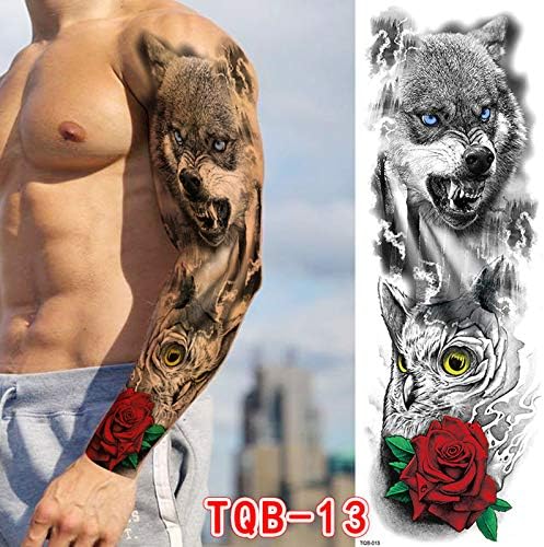Adesivo temporário de arte tatuagem 3d tatuagens impermeáveis ​​tatuagens homens adesivos de parede de braço