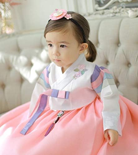 Garota Hanbok Baby Coréia Vestido Tradicional Pastel Multi Color