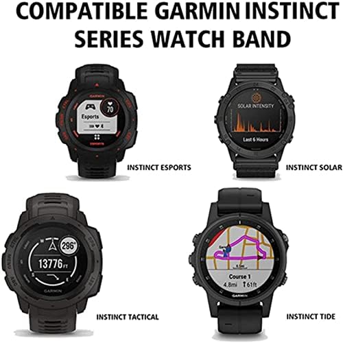 Sawidee Silicone Watch Band para Garmin Instinct/Instinct Tide/Esports/Solar/Substituição Tática Relógio