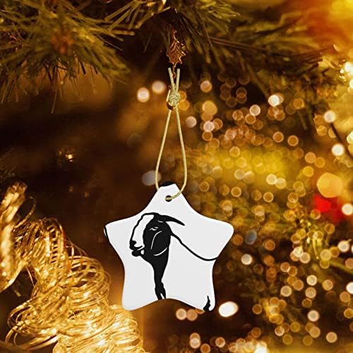 Boer Goat 2022 Christmas Ceramic Pinging para decorar a árvore de Natal