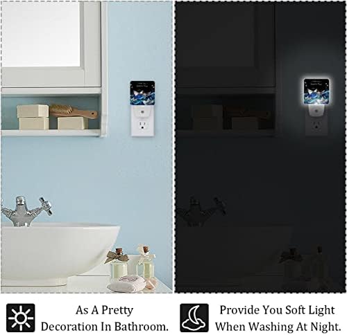 Baço de papel LED Night Light, Kids Nightlights for Bedroom Plug in Wall Night Lamp Brilho ajustável para escadas
