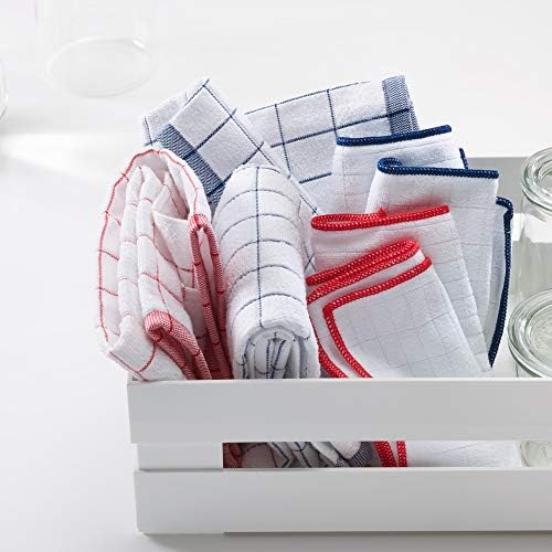 Toalha de prato de verificação clássica de e-pano, pano de limpeza de microfibra premium, toalhas de secagem