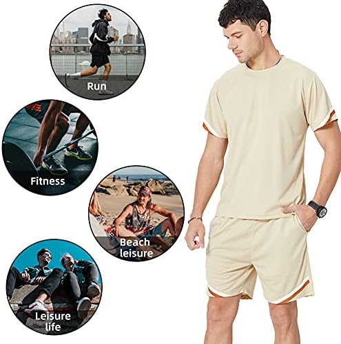 2 peças masculinas esportes atléticos conjuntos de camisetas e shorts definem roupas de malha de malha