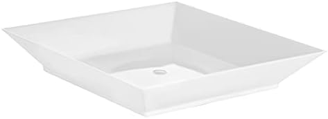 Restaurantware quadrado plástico branco pequeno placa moderna - 4 x 4 x 1/2 - 100 caixa de contagem