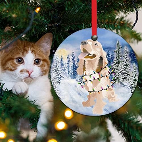 Engraçado, engraçado, árvore de natal pend enxurrada ornamentos de campo cão cão de natal decoração com christmas