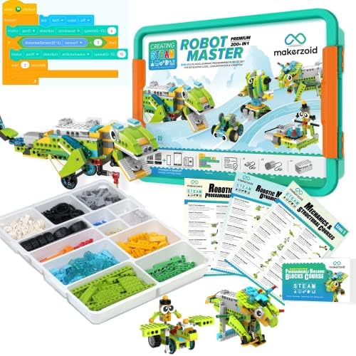 Robôs de codificação MasterZoid Robot MakerZoid, 200+ Em 1 kit de robótica controlado por aplicativos, brinquedos